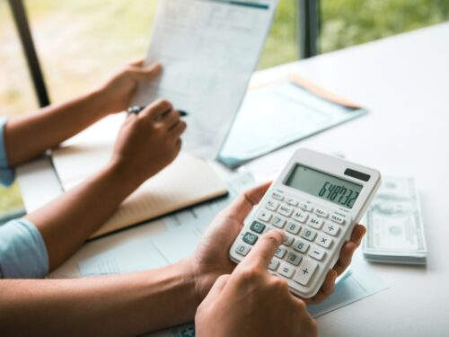 couples and men and women are together analyzing expenses or finances in deposit accounts